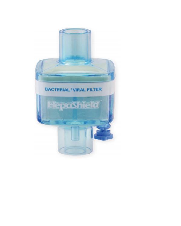 Фільтр вірусобактеріальний HepaShield гофрований гідрофобний для дорослих, із портом Луер (Виробник: FLEXICARE)